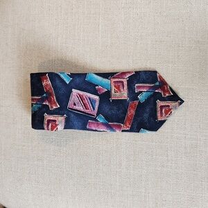 Oscar de‎ la Renta Vintage Geometric Print Tie